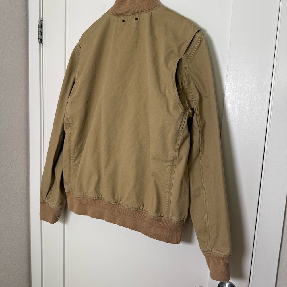 Levi's Bomber Jacket Mens Sz XL Tan Canvas Full Zip Button Mechanics 1155-1-8-73 - Picture 8 of 15